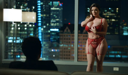 Роскошная хозяйка надела красное белье чтобы как следует